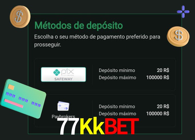O cassino 77Kkbet oferece uma grande variedade de métodos de pagamento